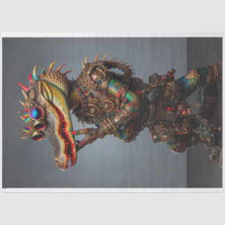 スティームパンク明るい色のアリゲーターデコパージュ 薄葉紙