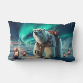 スティームパンク極熊とオーロラアート ランバークッション (裏面)