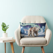 スティームパンク極熊とオーロラアート ランバークッション (椅子)