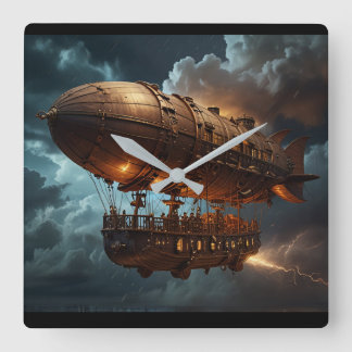 スティームパンク水中海ライナー スクエア壁時計