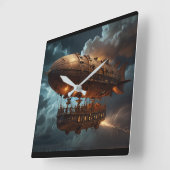 スティームパンク水中海ライナー スクエア壁時計 (傾斜)