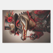 スティームパンク湿地アリゲータデコパージュ ラッピングペーパーシート (正面)