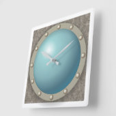 スティームパンク潜水艦ハブロ スクエア壁時計 (傾斜)