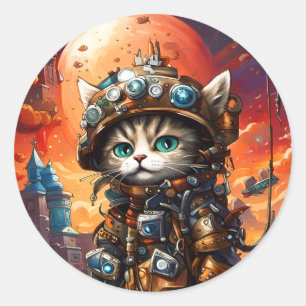 スティームパンク猫I ラウンドシール