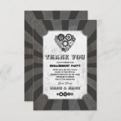 スティームパンク結婚ありがとうハート 招待状 (正面/裏面)