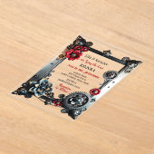 スティームパンク結婚をテーマにした アクリル招待状 (レイダウン)