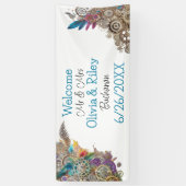 スティームパンク結婚をテーマにした 横断幕 (縦)