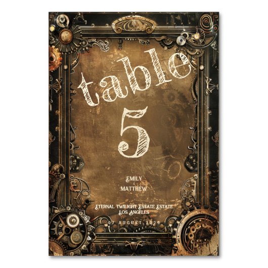 スティームパンク結婚ノワール事件 テーブルナンバー (正面)