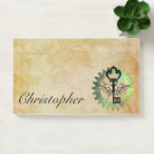 スティームパンク翼鍵とCogホイールのポストイット注記 ポストイット (オフィス)