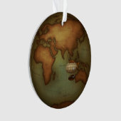 スティームパンク航空ビクトリアン旅行新しいマップ オーナメント (正面)