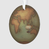 スティームパンク航空ビクトリアン旅行新しいマップ オーナメント (正面)