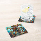 スティームパンク船用車輪アイ スクエアペーパーコースター (インサイチュ)