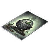 スティームパンク華美カルドロンと魔法アイテムを緑に ノートブック (左側)