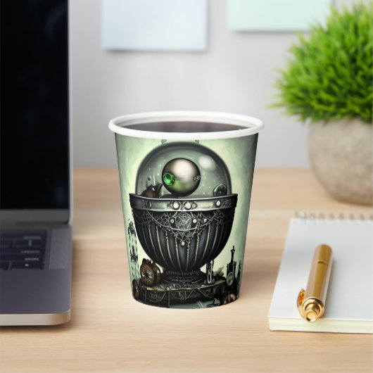 スティームパンク華美カルドロンと魔法アイテムを緑に 紙コップ (インサイチュ)