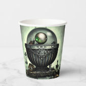 スティームパンク華美カルドロンと魔法アイテムを緑に 紙コップ (正面)