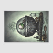 スティームパンク華美カルドロンと魔法アイテムを緑に 薄葉紙 (正面)