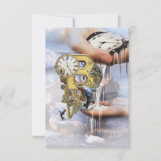 スティームパンク誕生日レターB カード (正面)