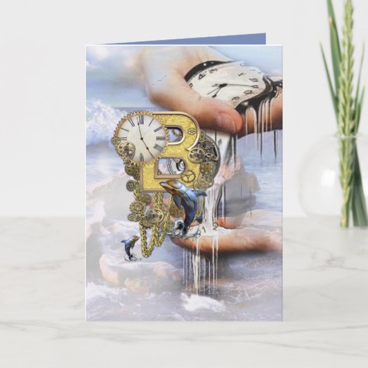 スティームパンク誕生日レターB カード (正面)