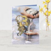 スティームパンク誕生日レターB カード (黄色い花)