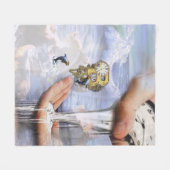 スティームパンク誕生日レターB フリースブランケット (正面(横))