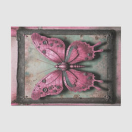 スティームパンク金属バタフライデコパージュ 薄葉紙