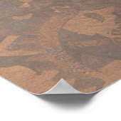 スティームパンク錆びたヴィンテージハートからの金属ギア ポスター (角)