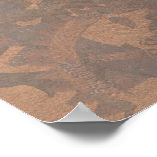 スティームパンク錆びたヴィンテージハートからの金属ギア ポスター (角)