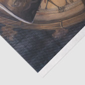 スティームパンク雄ライオンヴィンテージブラウンデコペ紙 薄葉紙 (詳細)