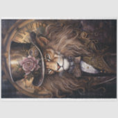 スティームパンク雄ライオンヴィンテージブラウンデコペ紙 薄葉紙 (正面)