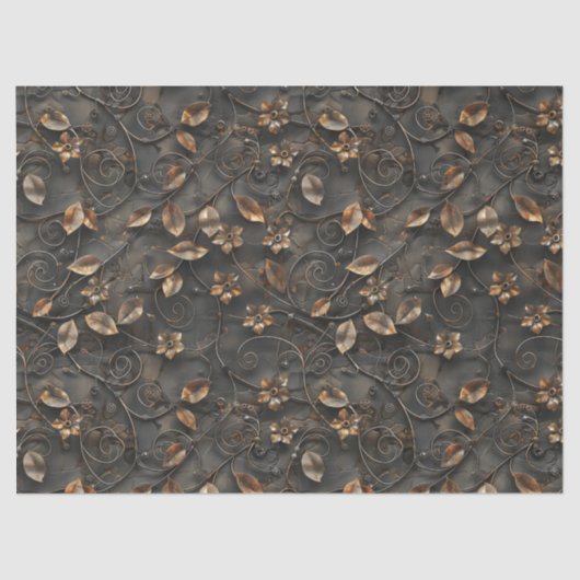 スティームパンク離れラスティの花とデコページ 薄葉紙 (正面)