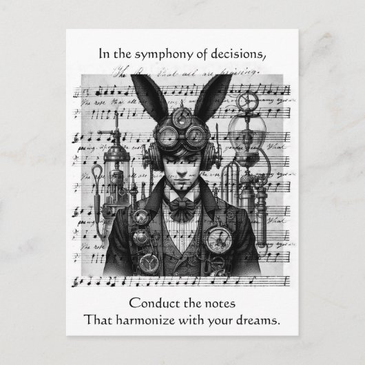 スティームパンク音楽マン ポストカード (正面)
