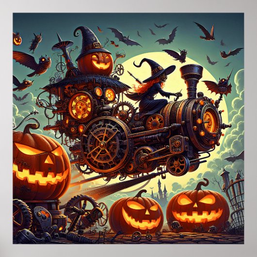 スティームパンク魔女アートポスター ポスター (正面)