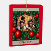 スティームパンク2ハートクリスマス セラミックオーナメント (右)