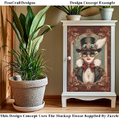 スティームパンク/アールヌーボー女性，金ゴールドCM8デコページ 薄葉紙