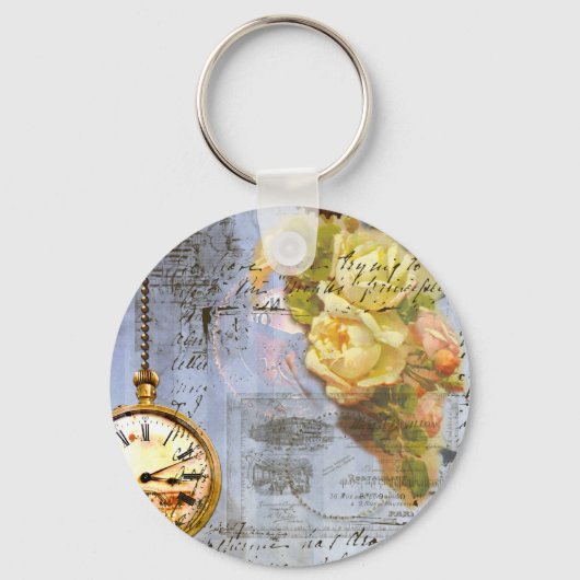 スティームパンク&イエローローズ キーホルダー (正面)