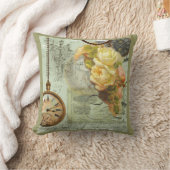 スティームパンク&イエローローズ クッション (ブランケット)