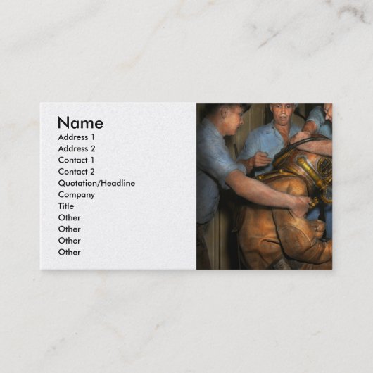 スティームパンク – ダイバー – 私の肩の負荷1936 名刺 (正面)