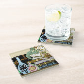 スティームパンク・ドラゴンのポションズ・ブックス ガラスコースター (アングル)