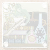 スティームパンク・ドラゴンのポションズ・ブックス ガラスコースター (裏面)