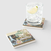 スティームパンク・ドラゴンのポションズ・ブックス ストーンコースター (横)