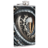 スティームパンク・ドラゴンアイクローズアップ愛アート フラスク (右)