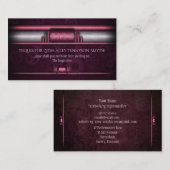 スティームパンク，ピンクのハートとギア，モノグラム 名刺 (正面/裏面)