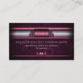 スティームパンク，ピンクのハートとギア，モノグラム 名刺