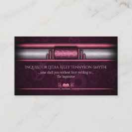 スティームパンク，ピンクのハートとギア，モノグラム 名刺