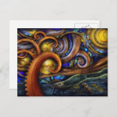 スティームパンク – 星空の夜 ポストカード (正面/裏面)