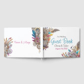 スティームパンク、花と羽結婚の ゲストブック (全面)