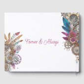 スティームパンク、花と羽結婚の ゲストブック (裏面)