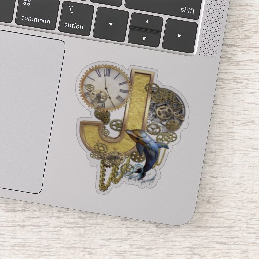 スティームパンクCapital J彫刻ステッカー シール (詳細)