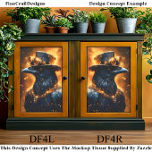 スティームパンクRavenカラス、火の燃え殻DF4Lデコページ 薄葉紙