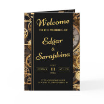 スティームパンクVintageウェディングプログラム